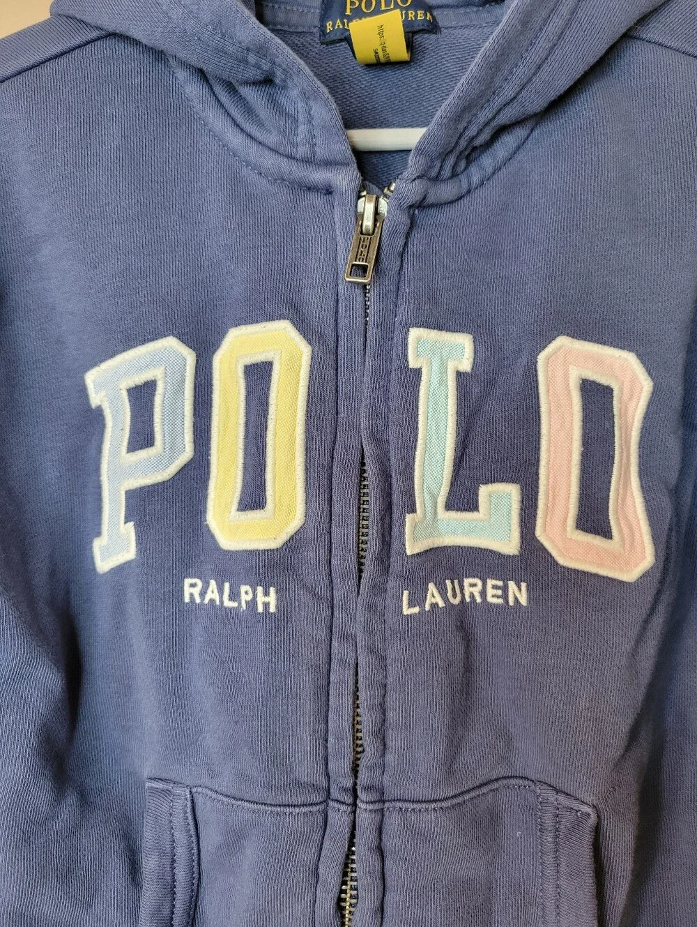 Polo Ralph Lauren Blue Full Zip French Terry Hoodie, Size Kids 5y